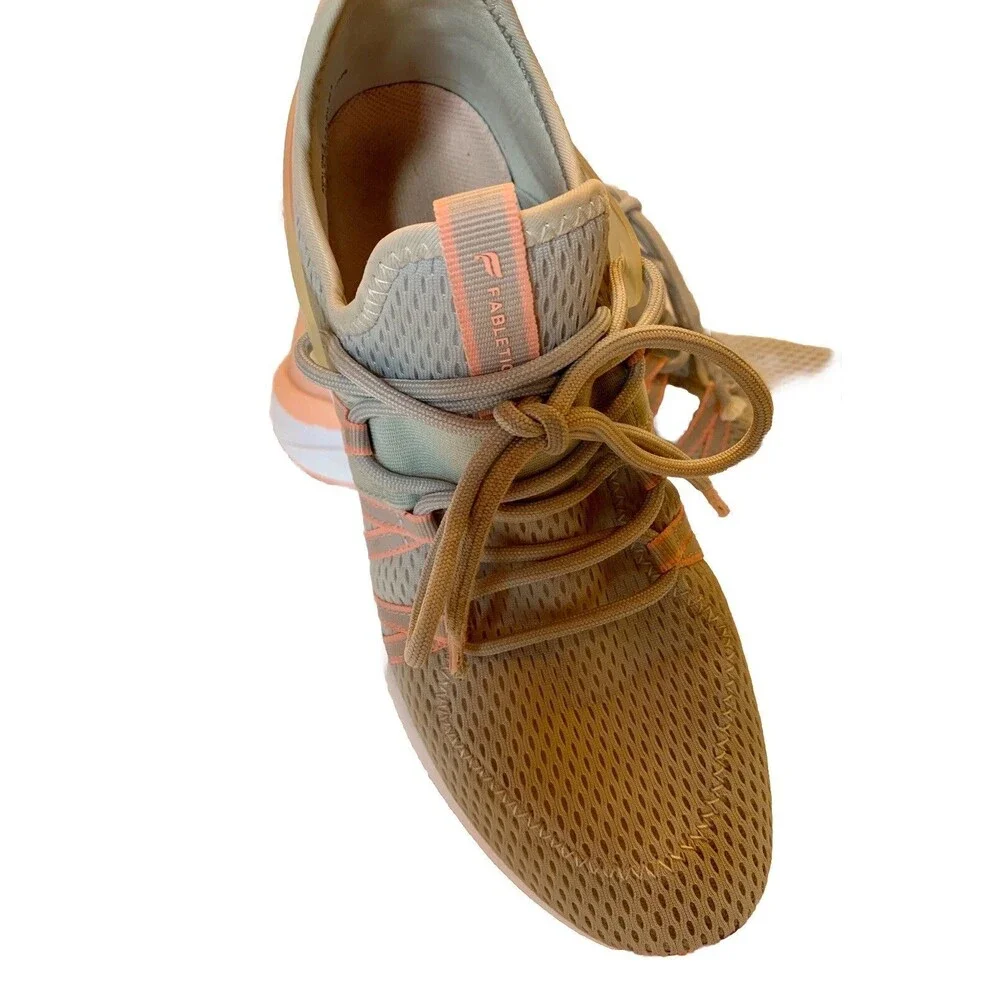 FABLETICS Avalon Z Performance Athletic Sneakers Shoes Women’s Sz 9.5 Peach/Gray
